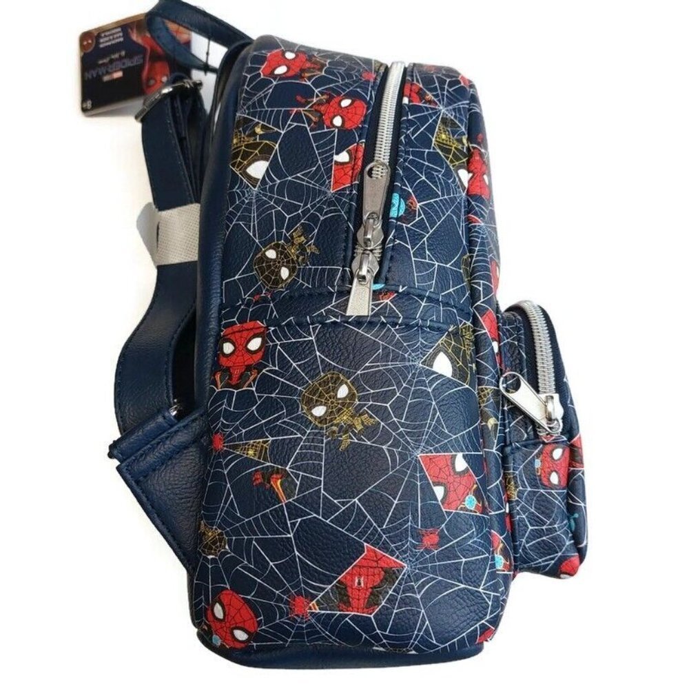 Funko Pop Marvel MINI Backpack Spider-Man Blue Multi-Color 11" x 9" Ages 8+ - Picture 5 of 6